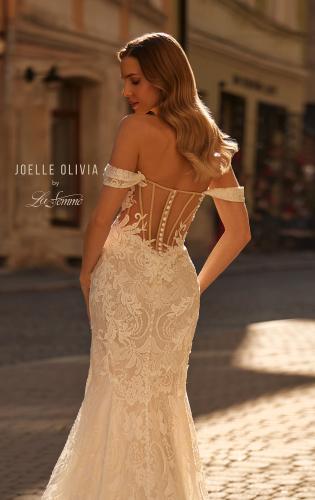 Picture of: Lace Off the Shoulder Wedding Dress with Scalloped Edge Train in IIINI, Style: J2286, Detail Picture 2