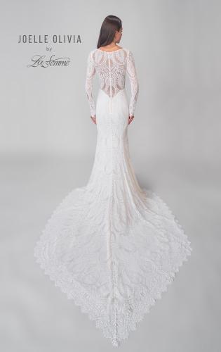 Picture of: Illusion Lace Long Sleeve Stretch Gown with Gorgeous Train in IIINI, Style: J2183, Detail Picture 5