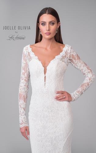 Picture of: Lace Wedding Dress with Unique Illusion Back and Button Details in IIINI, Style: J2161, Detail Picture 7