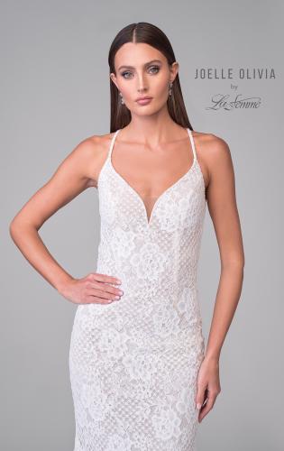 Picture of: Open Back Stretch Lace Gown with Beautiful Train in IINI, Style: J2156, Detail Picture 7
