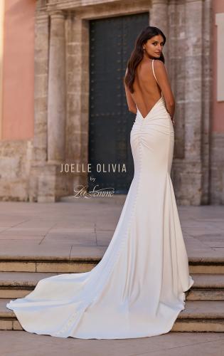 Picture of: Sleek Halter Fit and Flare Wedding Dress with Open Back in ivory, Style: J2324, Main Picture