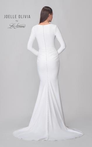 Picture of: Chic Long Sleeve Luxe Jersey Knit Gown with Deep V Neckline in ivory, Style: J2171, Detail Picture 6