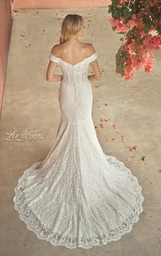 Picture of: Gorgeous Lace Off the Shoulder Mermaid Wedding Gown in III, Style: B1043, Back Picture