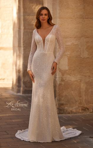 Picture of: Timeless Bridal Dress with Long Sleeves and Delicate Beading in IIIII, Style: B1389, Main Picture