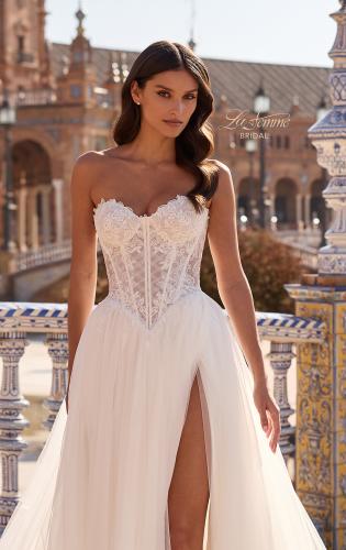 Picture of: Stunning Strapless Lace Corset Wedding Dress with Tulle Skirt in IIIII, Style: B1468, Detail Picture 2