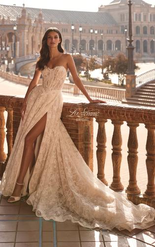 Picture of: Beautiful Strapless Lace A-Line Wedding Dress with High Slit in IIINI, Style: B1467, Main Picture