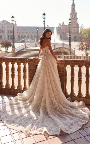 Picture of: Beautiful Strapless Lace A-Line Wedding Dress with High Slit in IIINI, Style: B1467, Back Picture