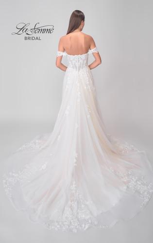 Picture of: Tulle A-Line Gown with Lace Applique Details and Off the Shoulder Top in IIINI, Style: B1273, Detail Picture 5