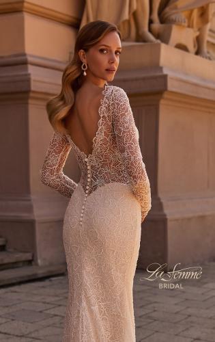 Picture of: Gorgeous Floral Beaded Wedding Dress with Long Sleeves in IIINII, Style: B1265, Detail Picture 2