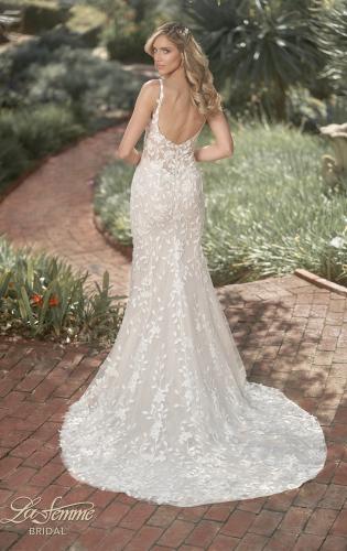 Picture of: Fitted Wedding Dress with V Neck and Beading in IINI, Style: B1071, Back Picture
