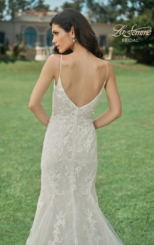 Picture of: Lace Plunge Neck Bridal Dress with Gorgeous Full Train in IINI, Style: B1216, Detail Picture 2