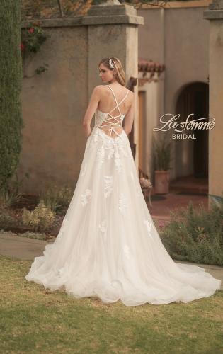 Picture of: A-Line Lace and Tulle Gown with Tie Back in ILIII, Style: B1205, Back Picture