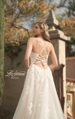 Picture of: A-Line Lace and Tulle Gown with Tie Back in ILIII, Style: B1205, Detail Picture 2