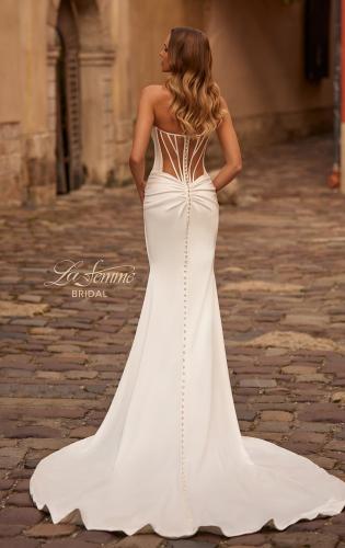 Picture of: Strapless Bold Mermaid Wedding Gown with Corset Top in ivory, Style: B1420, Back Picture