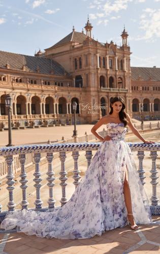 Picture of: Gorgeous Strapless Floral Print Organza Ball Gown with Full Skirt in multi, Style: B1464, Main Picture