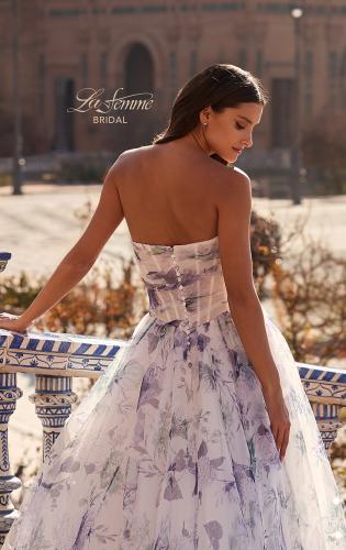 Picture of: Gorgeous Strapless Floral Print Organza Ball Gown with Full Skirt in multi, Style: B1464, Detail Picture 2