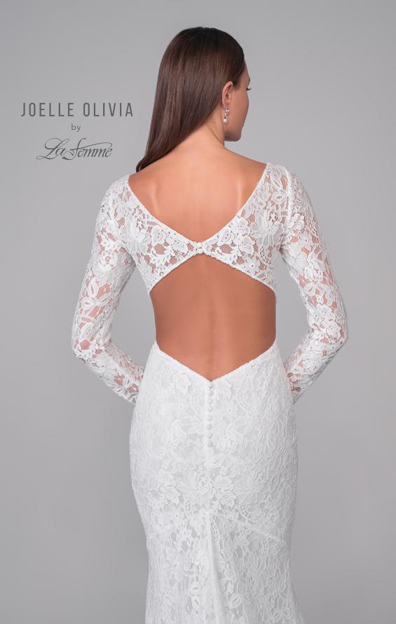 Picture of: Plunge Neck Stretch Lace Gown with Open Back and Stunning Train in IIII, Style: J2160, Detail Picture 8
