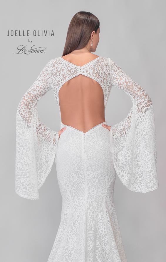 Picture of: Bell Sleeve Lace Dress with Open Back and Gorgeous Train in IIII, Style: J2164, Detail Picture 8