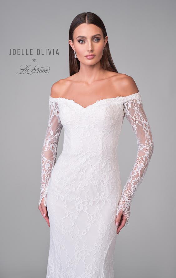 Picture of: Gorgeous Off the Shoulder Dress with Lace Sleeves and Illusion Back in IIII, Style: J2155, Detail Picture 10