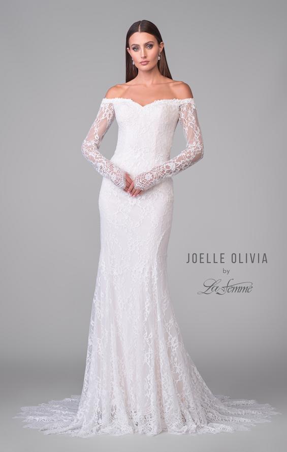 Picture of: Gorgeous Off the Shoulder Dress with Lace Sleeves and Illusion Back in IIII, Style: J2155, Detail Picture 4