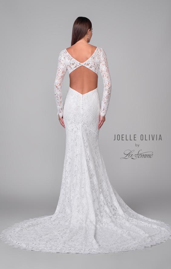 Picture of: Plunge Neck Stretch Lace Gown with Open Back and Stunning Train in IIII, Style: J2160, Detail Picture 6