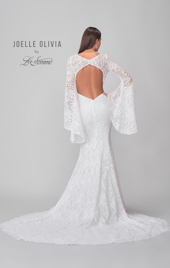 Picture of: Bell Sleeve Lace Dress with Open Back and Gorgeous Train in IIII, Style: J2164, Detail Picture 6