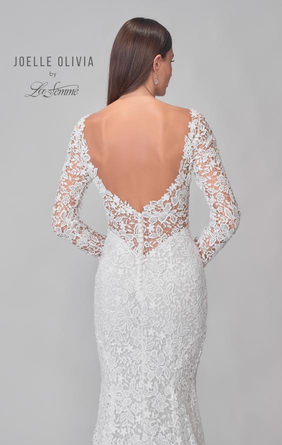 Picture of: Gorgeous Lace Gown with Long Sleeves and Deep Plunge Neckline in IIIII, Style: J2136, Detail Picture 8