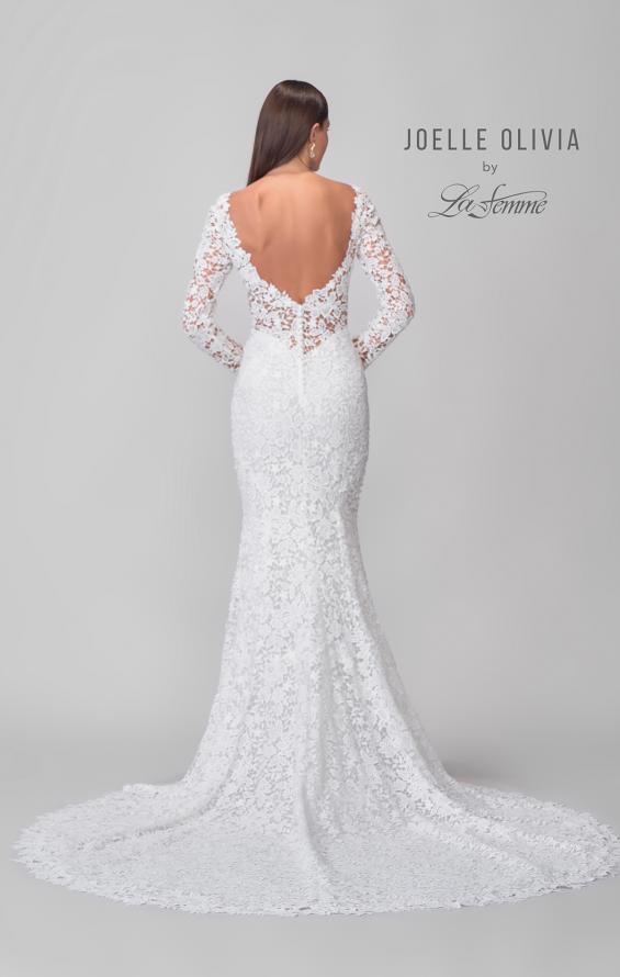 Picture of: Gorgeous Lace Gown with Long Sleeves and Deep Plunge Neckline in IIIII, Style: J2136, Detail Picture 10