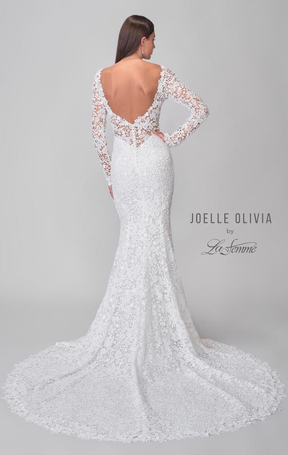 Picture of: Gorgeous Lace Gown with Long Sleeves and Deep Plunge Neckline in IIIII, Style: J2136, Detail Picture 6