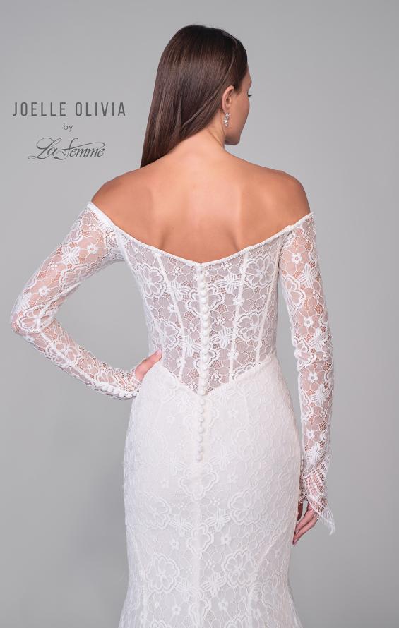 Picture of: Off the Shoulder Wedding Dress with Stunning Lace Sleeves and Illusion Back in IIINI, Style: J2157, Detail Picture 8