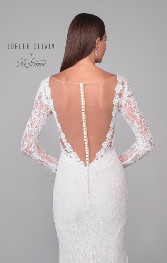 Picture of: Lace Wedding Dress with Unique Illusion Back and Button Details in IIINI, Style: J2161, Detail Picture 8