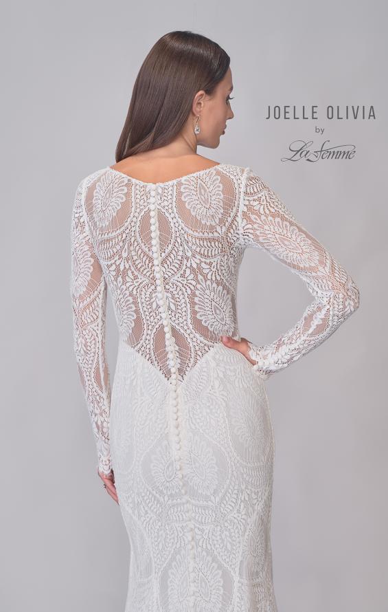 Picture of: Illusion Lace Long Sleeve Stretch Gown with Gorgeous Train in IIINI, Style: J2183, Detail Picture 8