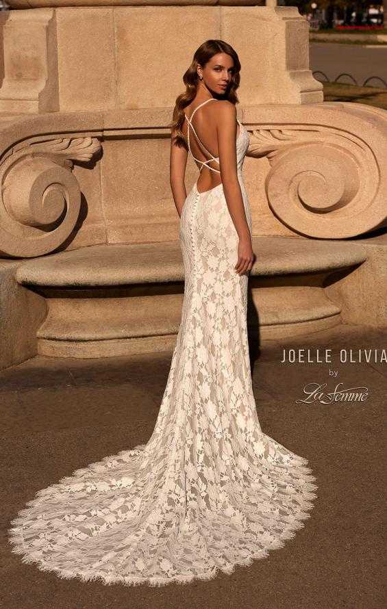 Picture of: Elegant Lace Mermaid Wedding Dress with Criss Cross Open Back in IIINI, Style: J2184, Back Picture