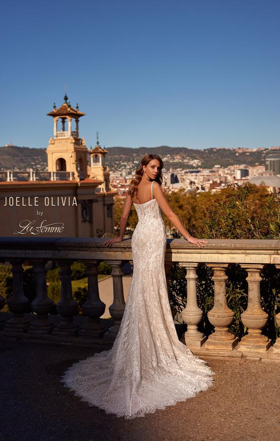 Picture of: Gorgeous Lace Wedding Gown with Scallop Lace Edges and Illusion Bodice in IIINI, Style: J2224, Detail Picture 4
