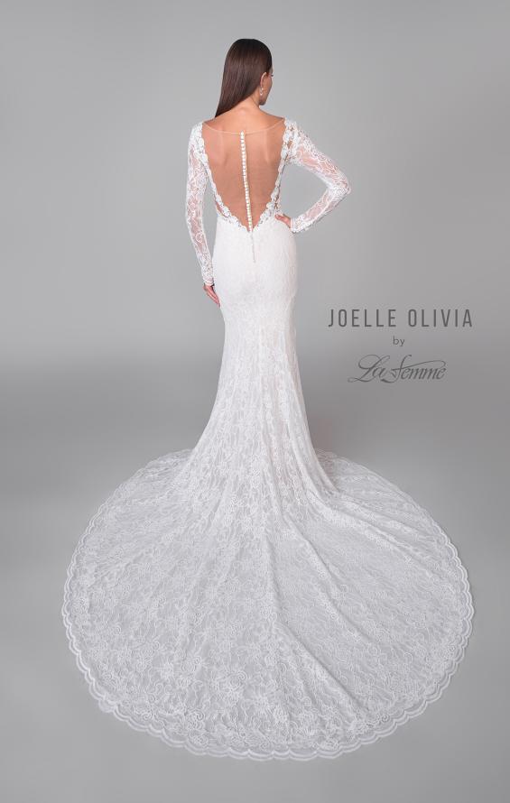 Picture of: Lace Wedding Dress with Unique Illusion Back and Button Details in IIINI, Style: J2161, Detail Picture 5