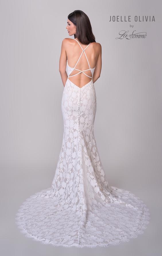 Picture of: Elegant Lace Mermaid Wedding Dress with Criss Cross Open Back in IIINI, Style: J2184, Detail Picture 5