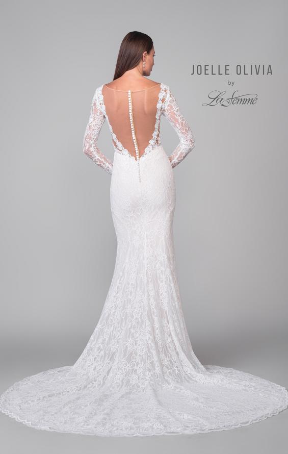 Picture of: Lace Wedding Dress with Unique Illusion Back and Button Details in IIINI, Style: J2161, Detail Picture 6