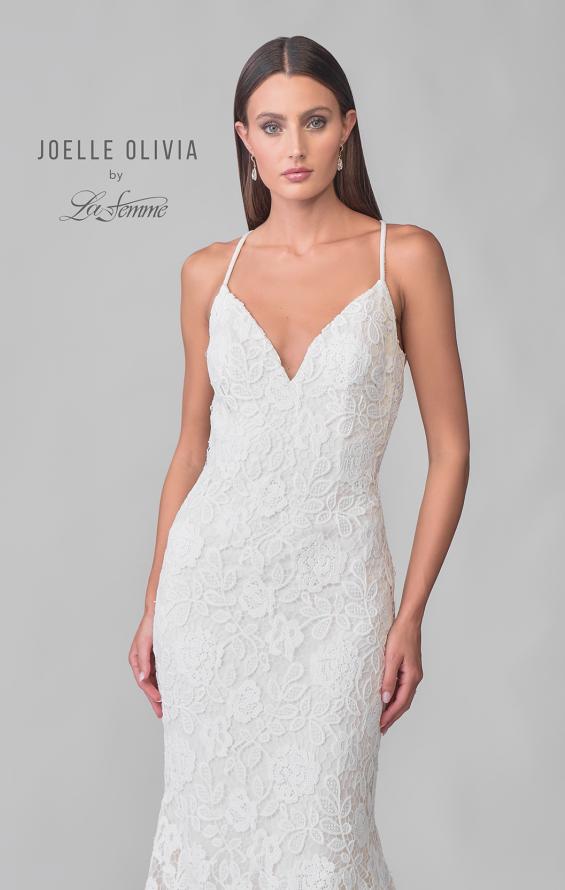 Picture of: Open Back Lace Gown with V Neck and Detailed Train in IIINI, Style: J2167, Detail Picture 7