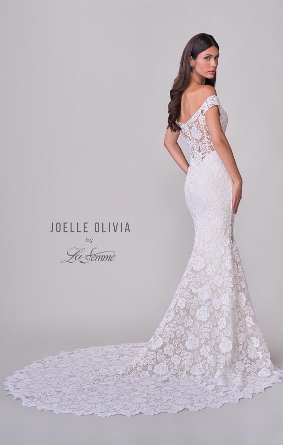 Picture of: Lace Off the Shoulder Wedding Dress with Beautiful Illusion Lace Back in IIINII, Style: J2201, Detail Picture 10