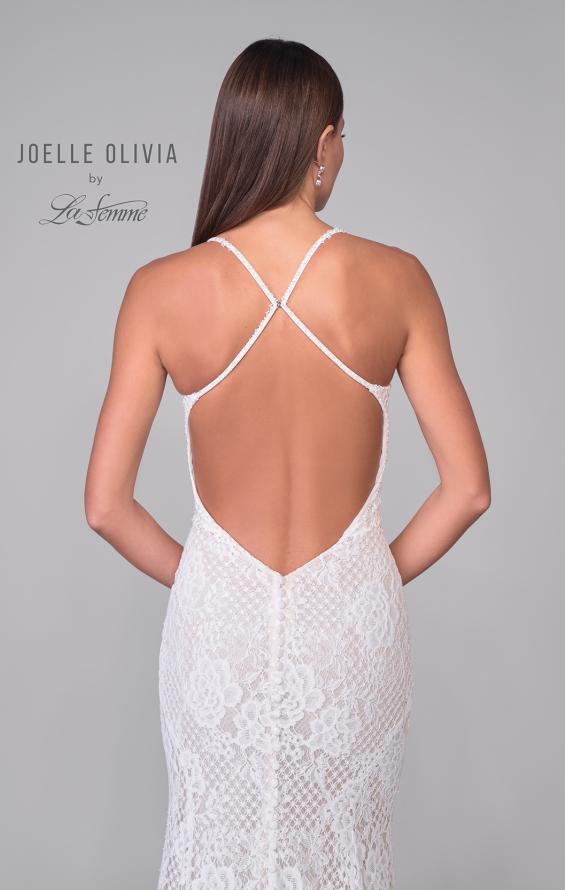 Picture of: Open Back Stretch Lace Gown with Beautiful Train in IINI, Style: J2156, Detail Picture 8