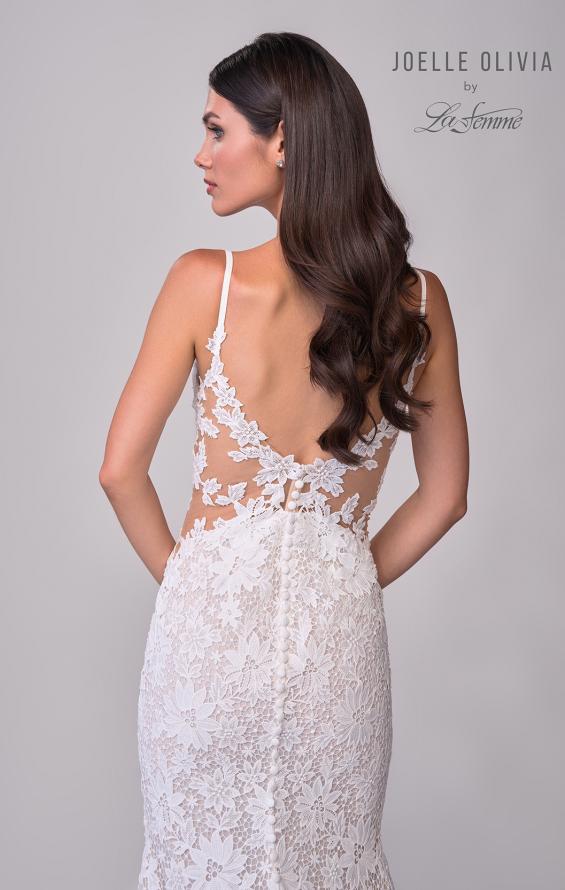 Picture of: Mermaid Lace Wedding Dress with Unique Bustier Bodice and Sheer Lace Back in IINI, Style: J2222, Detail Picture 14