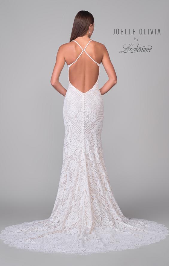 Picture of: Open Back Stretch Lace Gown with Beautiful Train in IINI, Style: J2156, Detail Picture 6