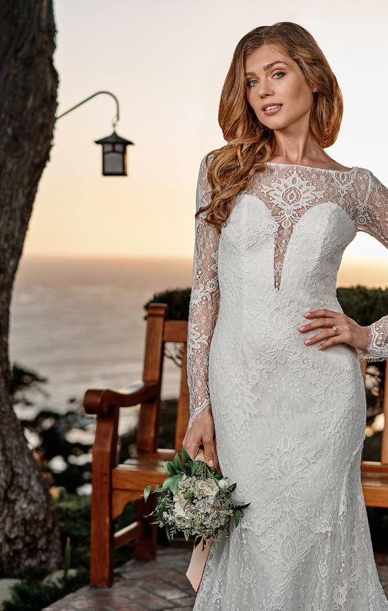 Picture of: Lovely Lace Gown with Illusion Long Sleeves and Back Detail in ILW, Style: J2097, Detail Picture 11, Landscape