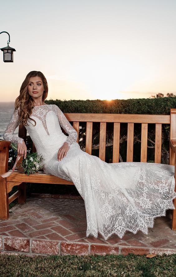 Picture of: Lovely Lace Gown with Illusion Long Sleeves and Back Detail in ILW, Style: J2097, Detail Picture 12, Landscape