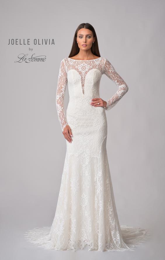 Picture of: Lovely Lace Gown with Illusion Long Sleeves and Back Detail in ILW, Style: J2097, Detail Picture 13
