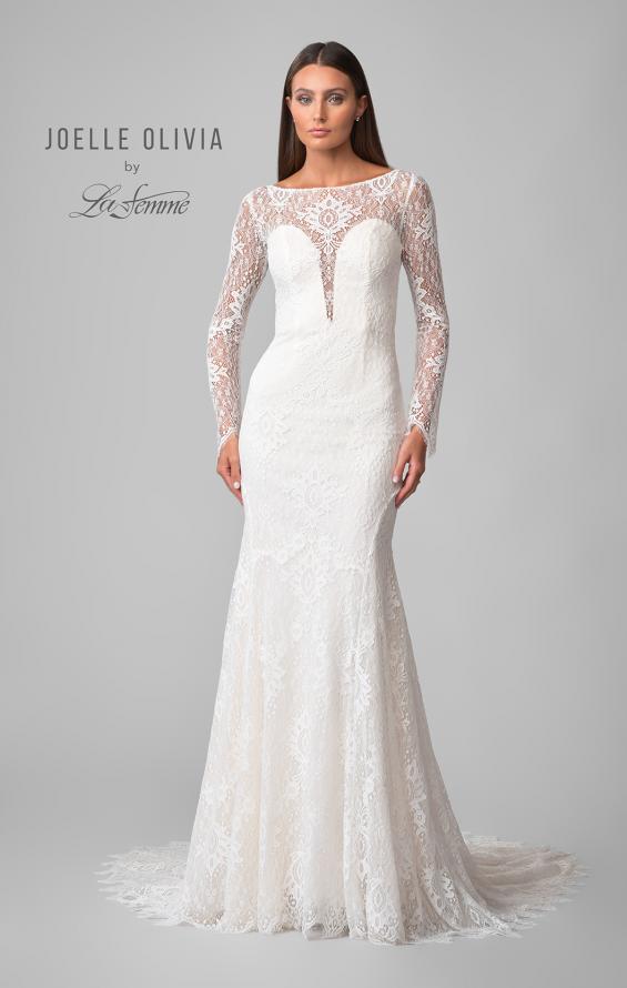 Picture of: Lovely Lace Gown with Illusion Long Sleeves and Back Detail in ILW, Style: J2097, Detail Picture 18