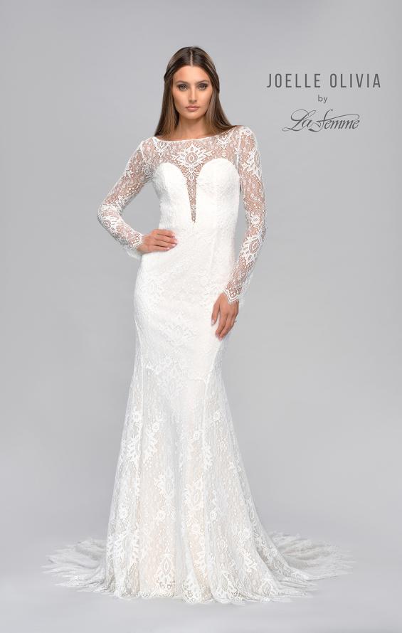 Picture of: Lovely Lace Gown with Illusion Long Sleeves and Back Detail in ILW, Style: J2097, Detail Picture 19