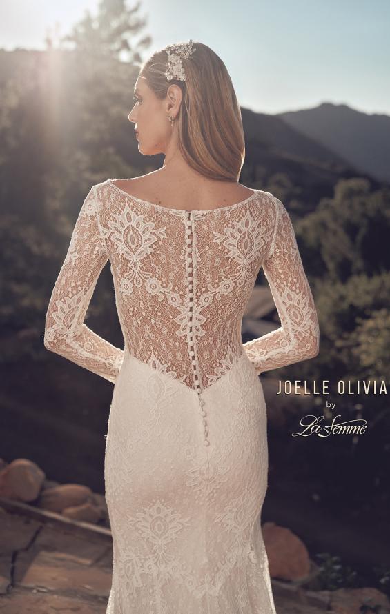 Picture of: Lovely Lace Gown with Illusion Long Sleeves and Back Detail in ILW, Style: J2097, Detail Picture 2