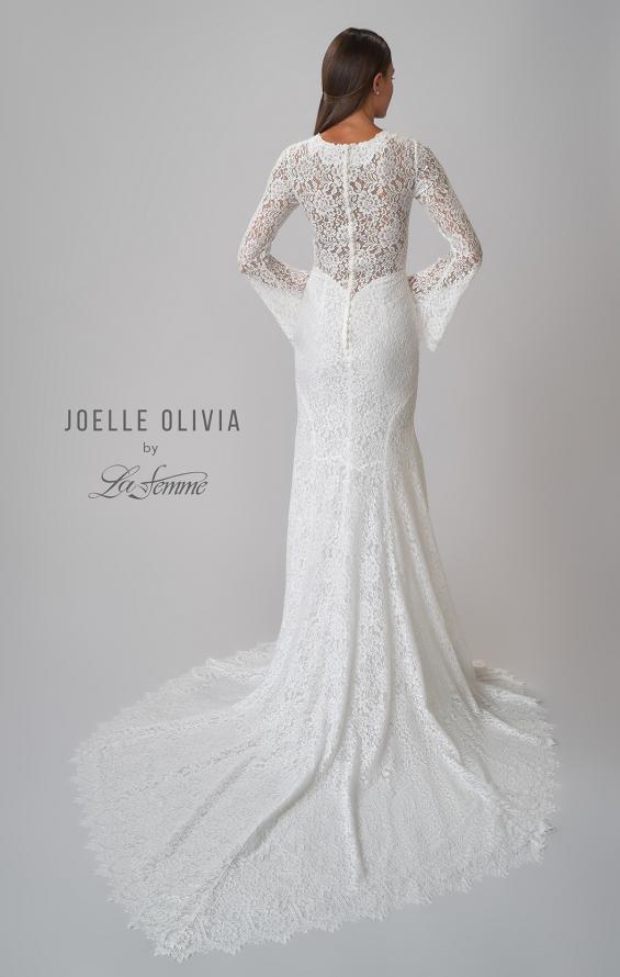 Picture of: Plunge Neck Lace Dress with Bell Sleeves in WIII, Style: J2094, Detail Picture 9