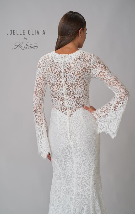 Picture of: Plunge Neck Lace Dress with Bell Sleeves in WIII, Style: J2094, Detail Picture 12